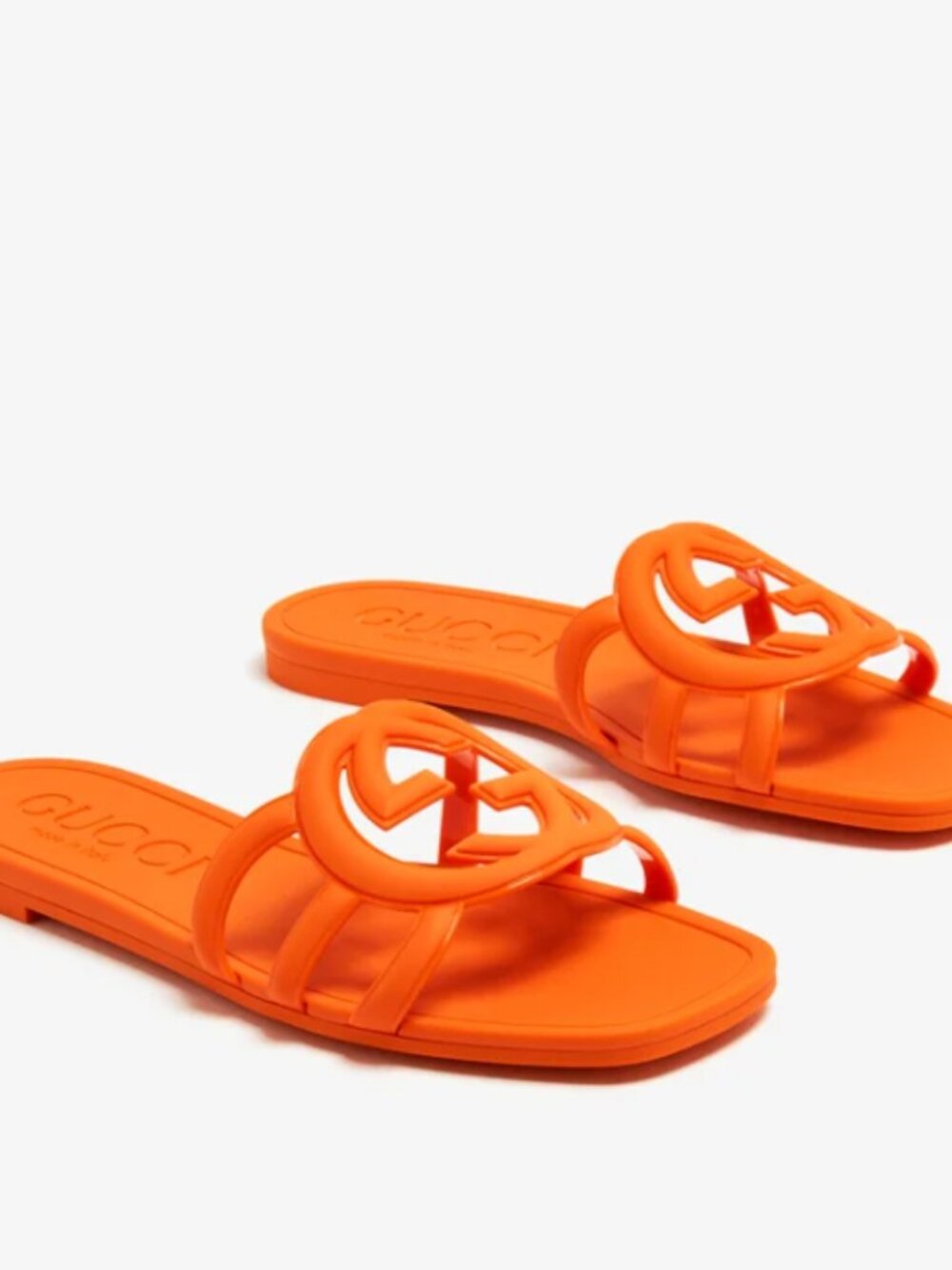 GUCCI INTERLOCKING G RUBBER SLIDE SANDALS SIZE 7 PRELOVED